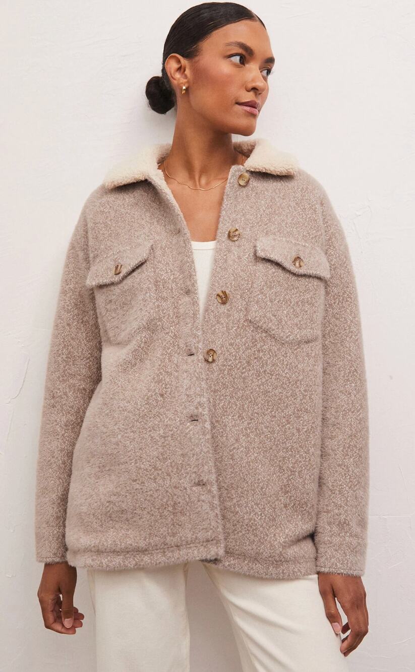 Z SUPPLY Jordan Jacket in Heather Latte Size XS